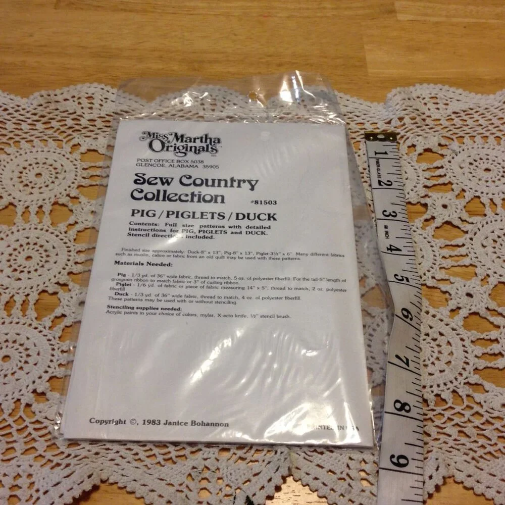 Vintage Sew Country Collection, Miss Martha Originals Patterns